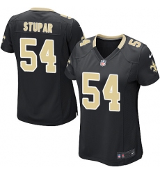 Women's Nike New Orleans Saints #54 Nate Stupar Game Black Team Color NFL Jersey