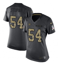 Women's Nike New Orleans Saints #54 Nate Stupar Limited Black 2016 Salute to Service NFL Jersey