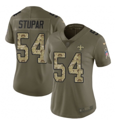 Women's Nike New Orleans Saints #54 Nate Stupar Limited Olive/Camo 2017 Salute to Service NFL Jersey