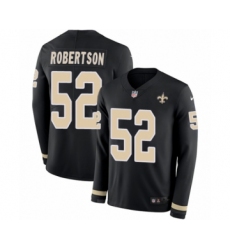 Men's Nike New Orleans Saints #52 Craig Robertson Limited Black Therma Long Sleeve NFL Jersey