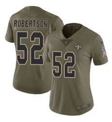 Women's Nike New Orleans Saints #52 Craig Robertson Limited Olive 2017 Salute to Service NFL Jersey