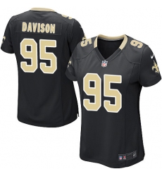 Women's Nike New Orleans Saints #95 Tyeler Davison Game Black Team Color NFL Jersey