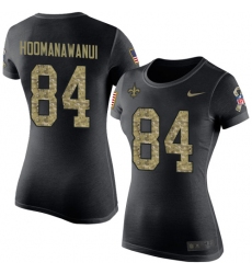 Women's Nike New Orleans Saints #84 Michael Hoomanawanui Black Camo Salute to Service T-Shirt