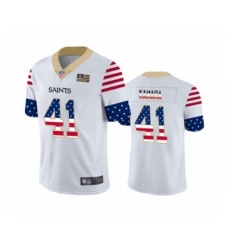Men's New Orleans Saints #41 Alvin Kamara White Independence Day Limited Football Jersey Men's New Orleans Saints #41 Alvin Kamara White Independence Day Limited Football Jersey