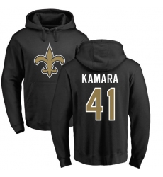 NFL Nike New Orleans Saints #41 Alvin Kamara Black Name & Number Logo Pullover Hoodie