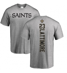 NFL Nike New Orleans Saints #23 Marshon Lattimore Ash Backer T-Shirt