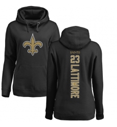 NFL Women's Nike New Orleans Saints #23 Marshon Lattimore Black Backer Pullover Hoodie