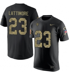 Nike New Orleans Saints #23 Marshon Lattimore Black Camo Salute to Service T-Shirt