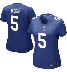 Women's Nike New York Giants #5 Davis Webb Game Royal Blue Team Color NFL Jersey