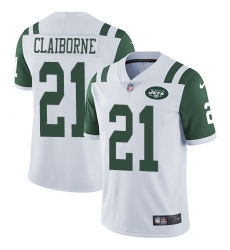 Men's Nike New York Jets #21 Morris Claiborne White Vapor Untouchable Limited Player NFL Jersey
