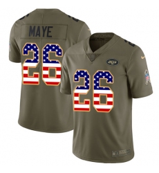 Youth Nike New York Jets #26 Marcus Maye Limited Olive/USA Flag 2017 Salute to Service NFL Jersey