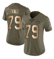 Women's Nike New York Jets #79 Brent Qvale Limited Olive/Gold 2017 Salute to Service NFL Jersey