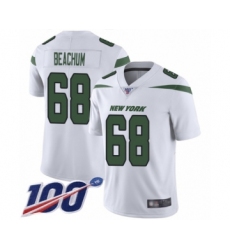 Men's New York Jets #68 Kelvin Beachum White Vapor Untouchable Limited Player 100th Season Football Jersey