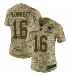 Women's Nike Oakland Raiders #16 Jim Plunkett Limited Camo 2018 Salute to Service NFL Jersey