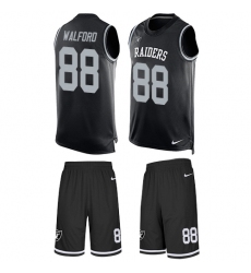 Men's Nike Oakland Raiders #88 Clive Walford Limited Black Tank Top Suit NFL Jersey