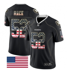 Men's Nike Oakland Raiders #52 Khalil Mack Limited Black Rush USA Flag NFL Jersey