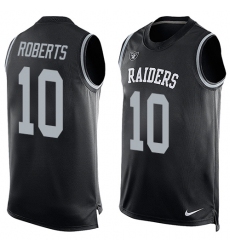 Men's Nike Oakland Raiders #10 Seth Roberts Limited Black Player Name & Number Tank Top NFL Jersey