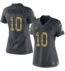 Women's Nike Oakland Raiders #10 Seth Roberts Limited Black 2016 Salute to Service NFL Jersey