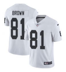 Men's Nike Oakland Raiders #81 Tim Brown White Vapor Untouchable Limited Player NFL Jersey