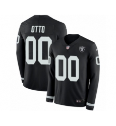 Youth Nike Oakland Raiders #00 Jim Otto Limited Black Therma Long Sleeve NFL Jersey