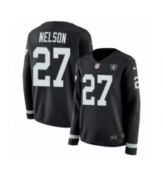 Women's Nike Oakland Raiders #27 Reggie Nelson Limited Black Therma Long Sleeve NFL Jersey