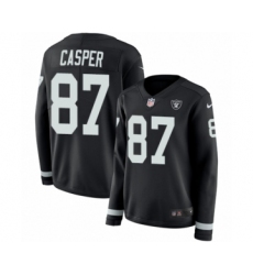 Women's Nike Oakland Raiders #87 Dave Casper Limited Black Therma Long Sleeve NFL Jersey