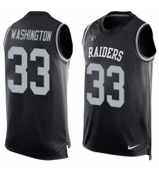 Men's Nike Oakland Raiders #33 DeAndre Washington Limited Black Player Name & Number Tank Top NFL Jersey