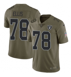 Men's Nike Oakland Raiders #78 Justin Ellis Limited Olive 2017 Salute to Service NFL Jersey