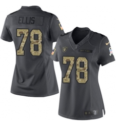 Women's Nike Oakland Raiders #78 Justin Ellis Limited Black 2016 Salute to Service NFL Jersey