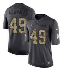 Youth Nike Oakland Raiders #49 Jamize Olawale Limited Black 2016 Salute to Service NFL Jersey