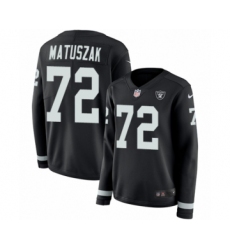 Women's Nike Oakland Raiders #72 John Matuszak Limited Black Therma Long Sleeve NFL Jersey