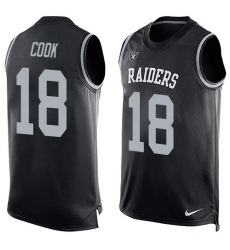 Men's Nike Oakland Raiders #18 Connor Cook Limited Black Player Name & Number Tank Top NFL Jersey
