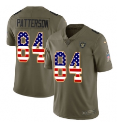 Youth Nike Oakland Raiders #84 Cordarrelle Patterson Limited Olive/USA Flag 2017 Salute to Service NFL Jersey