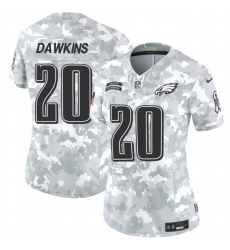 Women's Philadelphia Eagles #20 Brian Dawkins 2024 F.U.S.E Arctic Camo Salute To Service Limited Stitched Jersey(Run Small)