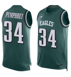 Men's Nike Philadelphia Eagles #34 Donnel Pumphrey Limited Midnight Green Player Name & Number Tank Top NFL Jersey