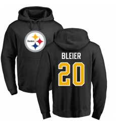 NFL Nike Pittsburgh Steelers #20 Rocky Bleier Black Name & Number Logo Pullover Hoodie