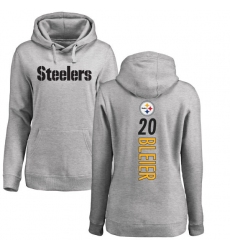 NFL Women's Nike Pittsburgh Steelers #20 Rocky Bleier Ash Backer Pullover Hoodie