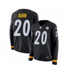 Women's Nike Pittsburgh Steelers #20 Rocky Bleier Limited Black Therma Long Sleeve NFL Jersey