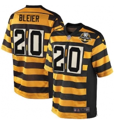 Youth Nike Pittsburgh Steelers #20 Rocky Bleier Limited Yellow/Black Alternate 80TH Anniversary Throwback NFL Jersey
