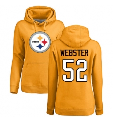 NFL Women's Nike Pittsburgh Steelers #52 Mike Webster Gold Name & Number Logo Pullover Hoodie