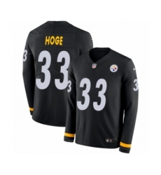 Youth Nike Pittsburgh Steelers #33 Merril Hoge Limited Black Therma Long Sleeve NFL Jersey