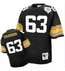 Mitchell And Ness Pittsburgh Steelers #63 Dermontti Dawson Black Team Color 60TH Authentic Throwback NFL Jersey
