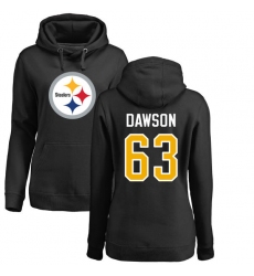 NFL Women's Nike Pittsburgh Steelers #63 Dermontti Dawson Black Name & Number Logo Pullover Hoodie