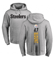 NFL Nike Pittsburgh Steelers #47 Mel Blount Ash Backer Pullover Hoodie