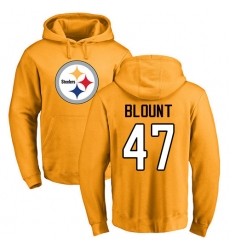 NFL Nike Pittsburgh Steelers #47 Mel Blount Gold Name & Number Logo Pullover Hoodie