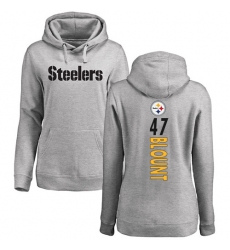 NFL Women's Nike Pittsburgh Steelers #47 Mel Blount Ash Backer Pullover Hoodie