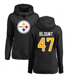 NFL Women's Nike Pittsburgh Steelers #47 Mel Blount Black Name & Number Logo Pullover Hoodie