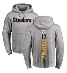 NFL Nike Pittsburgh Steelers #12 Terry Bradshaw Ash Backer Pullover Hoodie