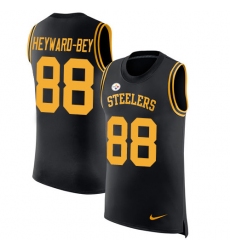 Men's Nike Pittsburgh Steelers #88 Darrius Heyward-Bey Limited Black Rush Player Name & Number Tank Top NFL Jersey