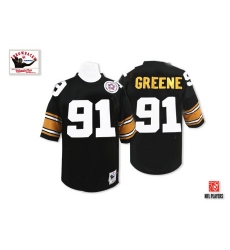 Mitchell And Ness Pittsburgh Steelers #91 Kevin Greene Black Team Color Authentic NFL Jersey